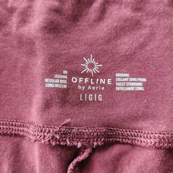Offline By Aerie OG Legging Large Long Burgundy Cotton NWT Regular Rise - Picture 3 of 6
